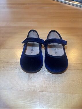 Childrenchic Classic Navy Velvet Mary Jane Kids Shoes